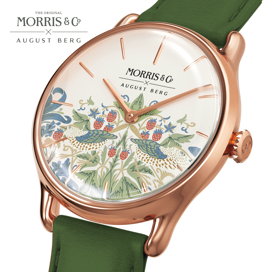 Simply Strawberry Thief Cochineal Green, レザー 30mm