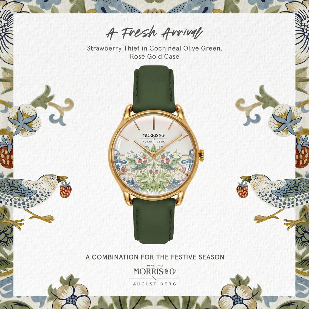 Simply Strawberry Thief Cochineal Green, パーロンナイロンー 30mm