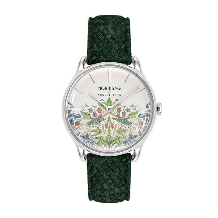 Simply Strawberry Thief Cochineal Green, レザー 30mm