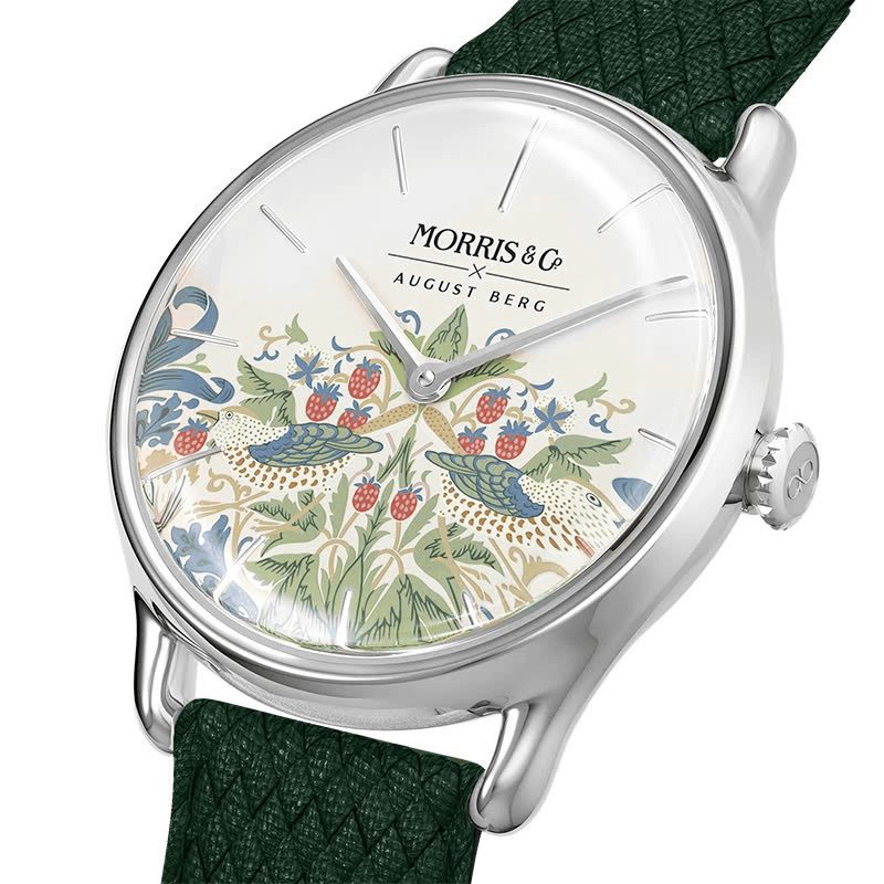 Simply Strawberry Thief Cochineal Green, レザー 30mm