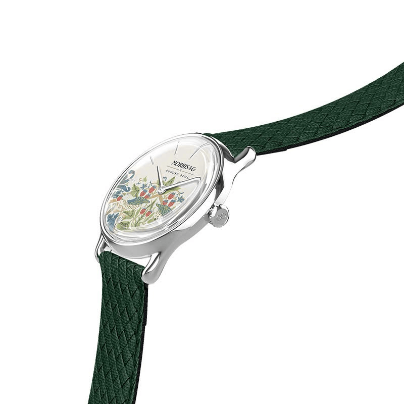 Simply Strawberry Thief Cochineal Green, レザー 30mm