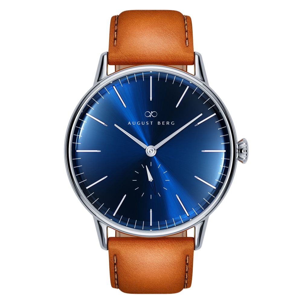 August Berg Serenity Deep Blue Silver Classic Eye Leather Strap Watch - August Berg (オーガストバーグ)