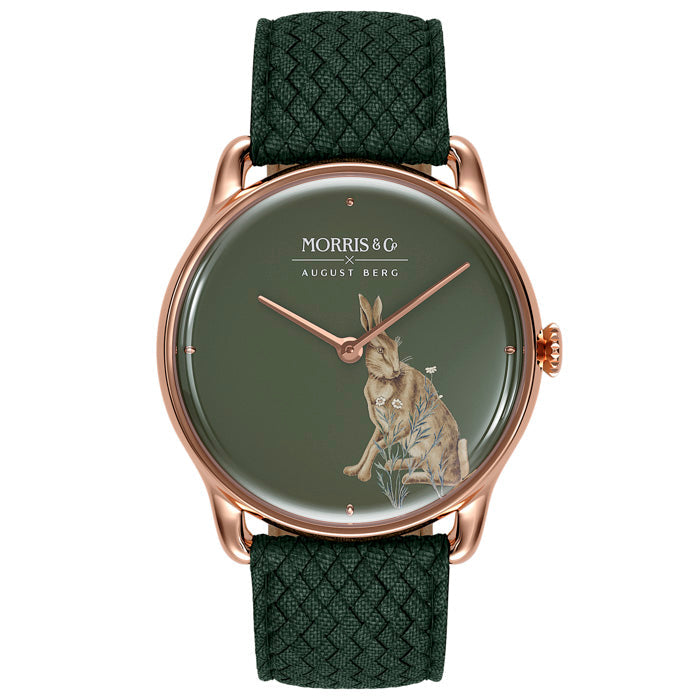 Morris & Co. Crimson Rose Gold Forest Hare Watch – August Berg