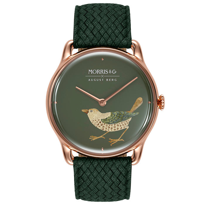 Morris & Co. Crimson Rose Gold Strawberry Thief Bird Watch