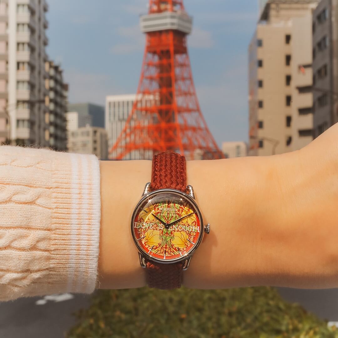 August Berg × Morris & Co. 腕時計 Pimpernel Morris & Co. Crimson Silver Pimpernel Watch – August Berg