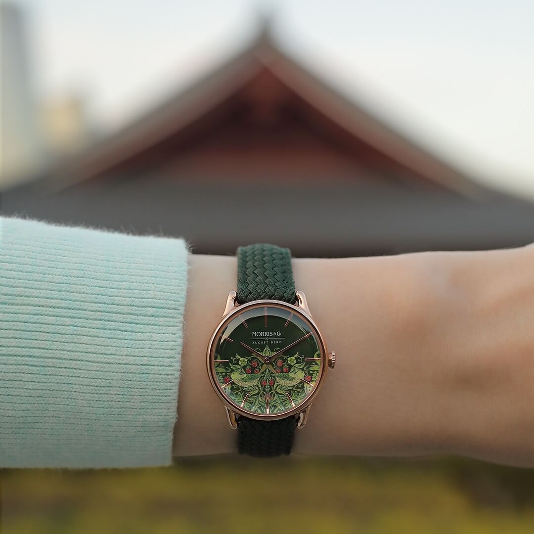 Morris & Co. Fennel Rose Gold Strawberry Thief Watch – August Berg