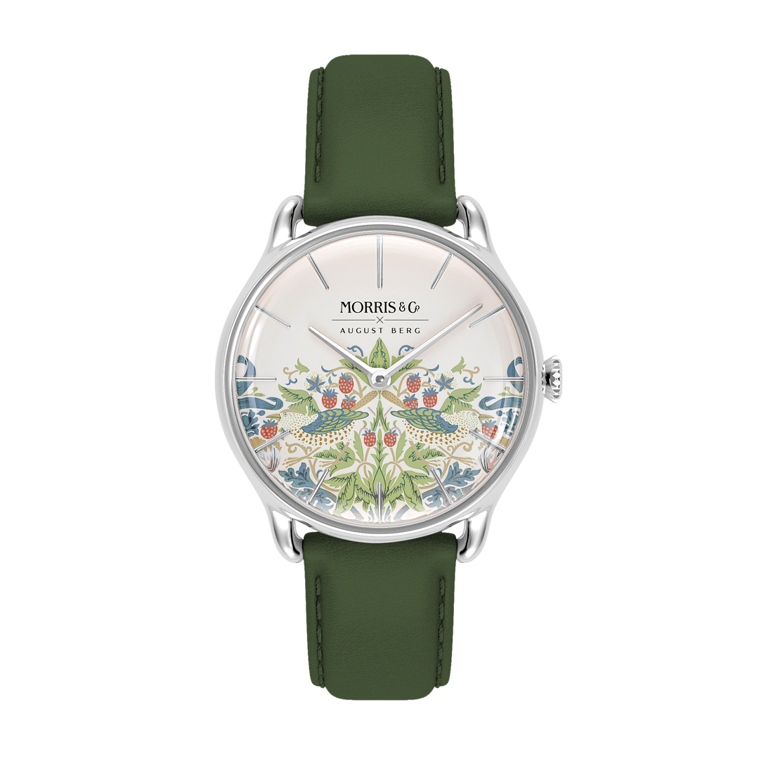 Simply Strawberry Thief Cochineal Green, レザー 30mm