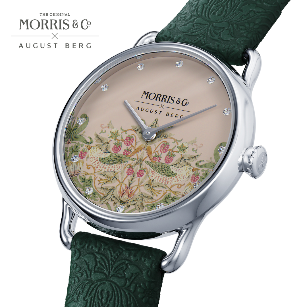 August Berg x Morris & Co. [オーガストバーグ x モリス＆コー] Fennel [緑] Petite Strawberry Thief [小さなイチゴ泥棒]