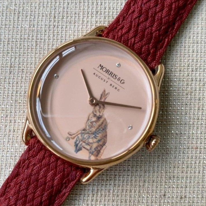 MORRIS & CO PRIMROSE Forest Hare Rose Gold Red Perlon