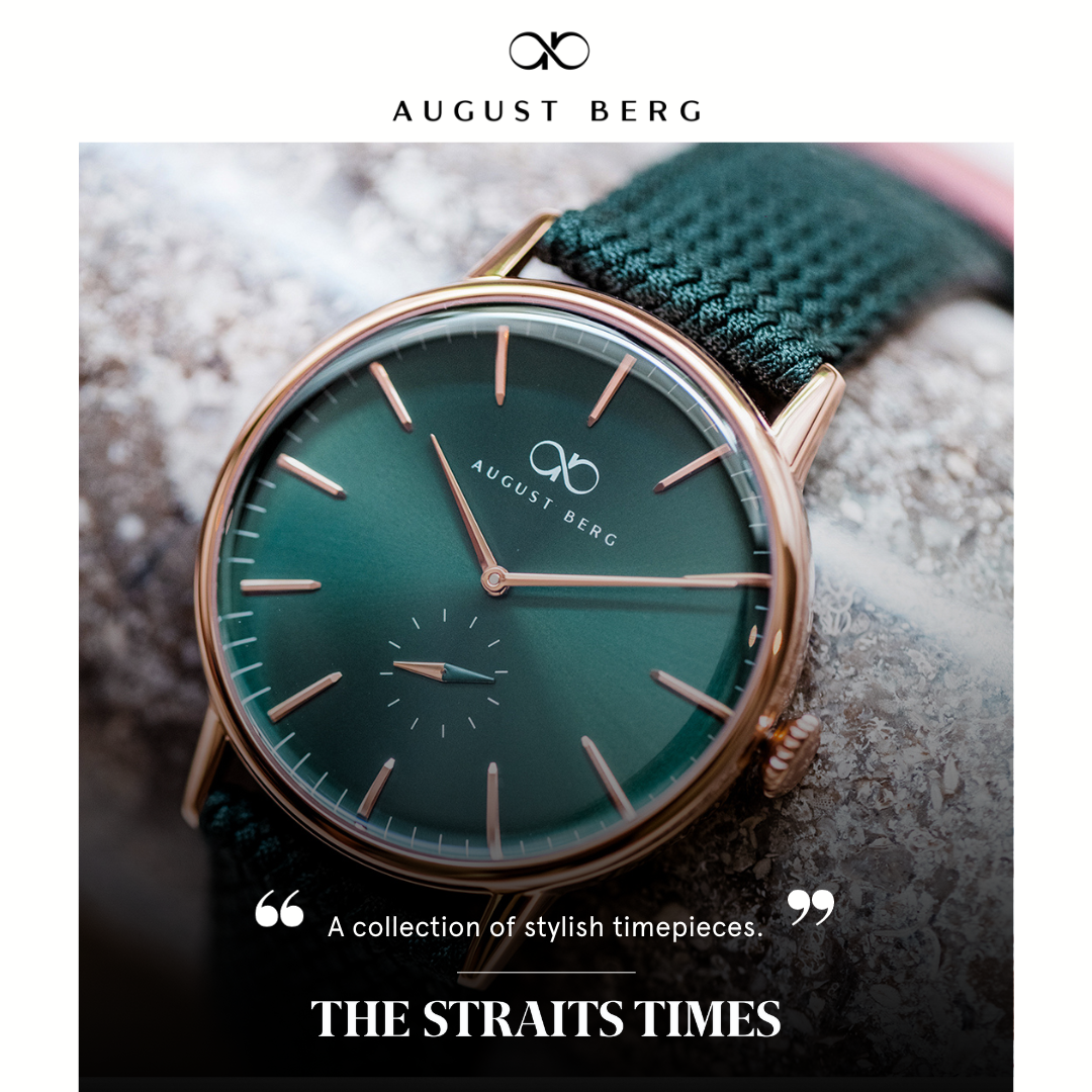 Green Dial Rose Gold Watch With Green Strap – August Berg Green Dial Rose Gold Watch With Green Strap – August Berg