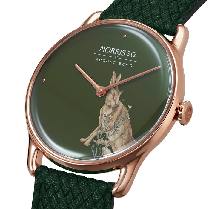 Morris & Co. Crimson Rose Gold Forest Hare Watch – August Berg