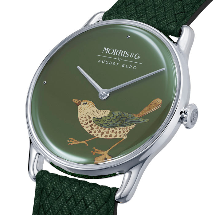 Morris & Co. Crimson Silver Strawberry Thief Bird Watch – August Berg